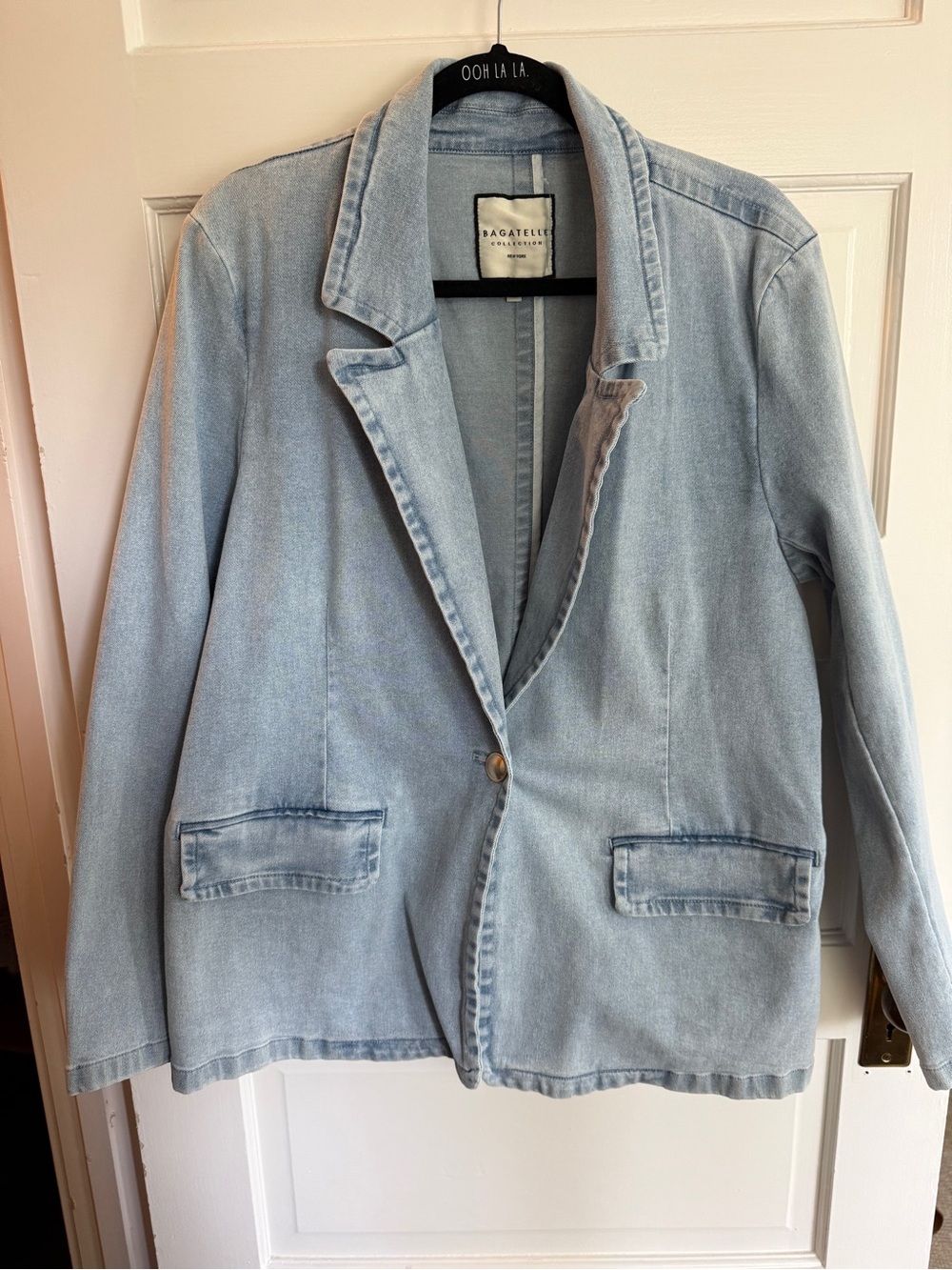 bagatelle Pale Blue Denim Blazer Jacket